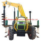 Cement Pole Erect By Spiral Sheet Post Screw Mini Pile Digging Machine